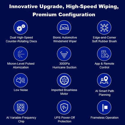 Robot Window Vacuum Cleaner, Automated Glass Cleaning Design, Remote Control, White ABS Body for Home Windows - product view 3
