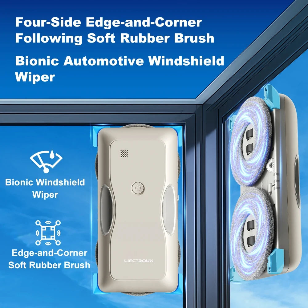 Robot Window Vacuum Cleaner, Automated Glass Cleaning Design, Remote Control, White ABS Body for Home Windows - product view 5