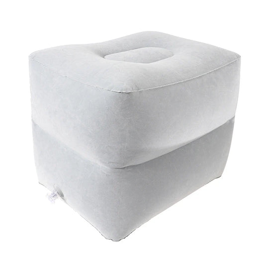 Inflatable Travel Footrest Pillow, PVC Flocking Airplane Leg Rest with Quick Double Valve for Kids and Adults - product view 1