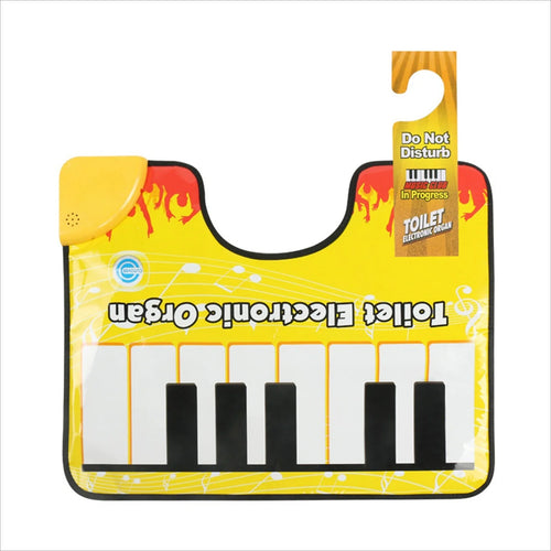 Musical Piano Bathroom Rug, 60 x 48 cm Cotton Toilet Mat, Machine-Made Modern Floor Pad with 3-AA Battery Sound Function - product view 1