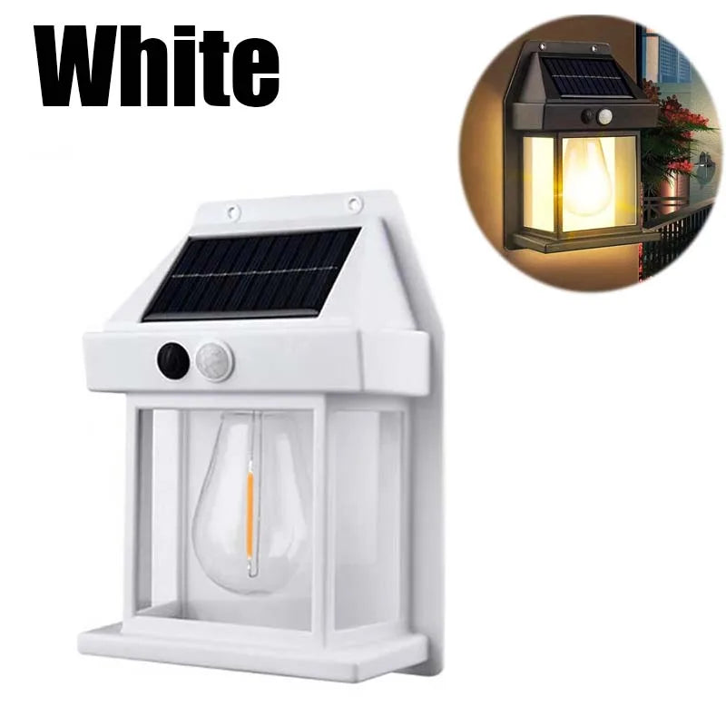 Solar Fence Light, Outdoor LED Wall Lamp, 5V Solar Cell Power, Plastic Body, Black or White for Patio and Porch - product view 2
