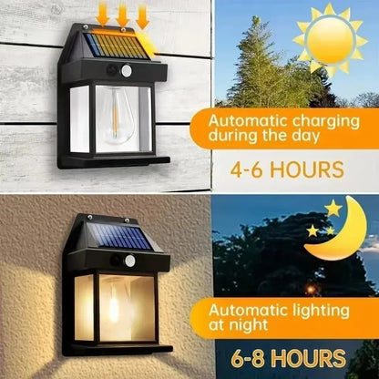 Solar Fence Light, Outdoor LED Wall Lamp, 5V Solar Cell Power, Plastic Body, Black or White for Patio and Porch - product view 6