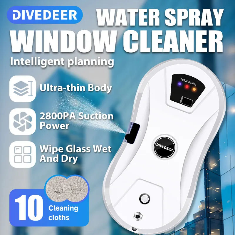 Magnetic Window Cleaning Robot, Automatic Water Spray, Anti-Fall Design, Remote Control, EU Plug, 100–240 V - product view 3