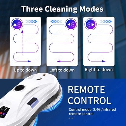 Magnetic Window Cleaning Robot, Automatic Water Spray, Anti-Fall Design, Remote Control, EU Plug, 100–240 V - product view 4