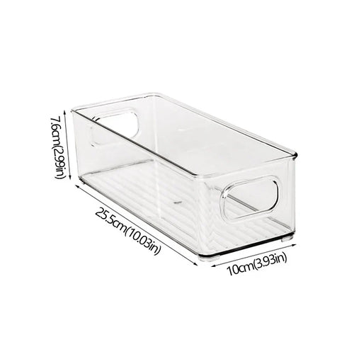 Stackable Pantry Bin, Reusable Rectangular Plastic Refrigerator Organizer with Multiple Space-Saving Sizes - product view 1