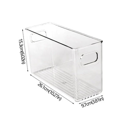 Stackable Pantry Bin, Reusable Rectangular Plastic Refrigerator Organizer with Multiple Space-Saving Sizes - product view 3