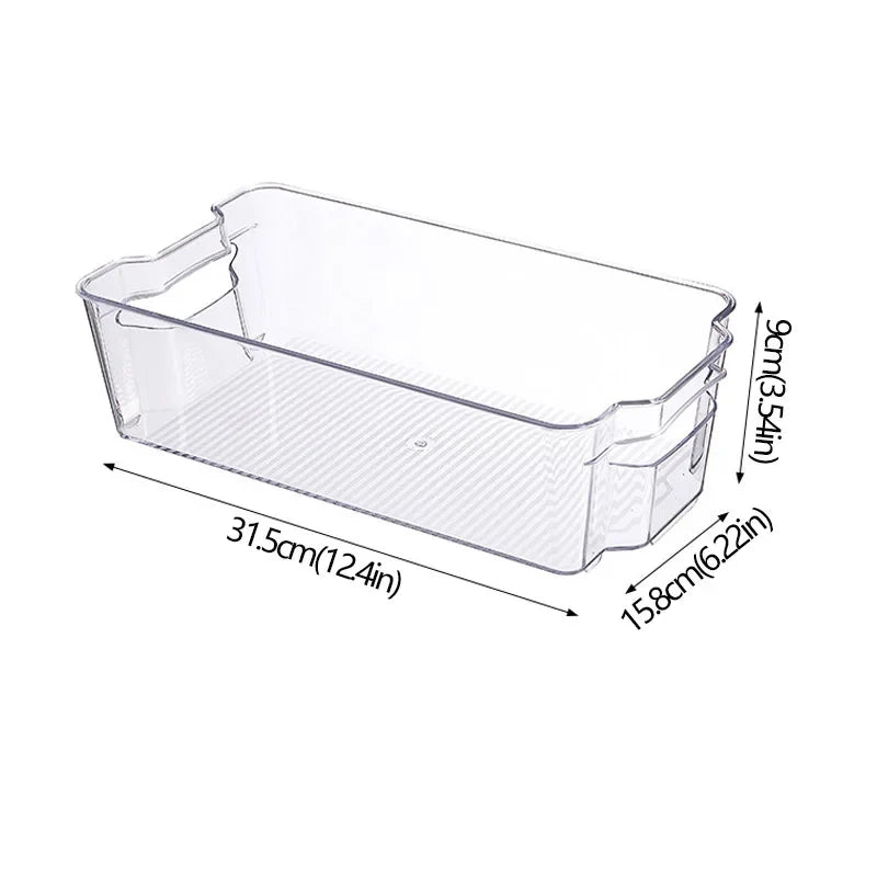 Stackable Pantry Bin, Reusable Rectangular Plastic Refrigerator Organizer with Multiple Space-Saving Sizes - product view 4