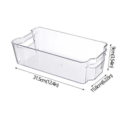 Stackable Pantry Bin, Reusable Rectangular Plastic Refrigerator Organizer with Multiple Space-Saving Sizes - product view 4