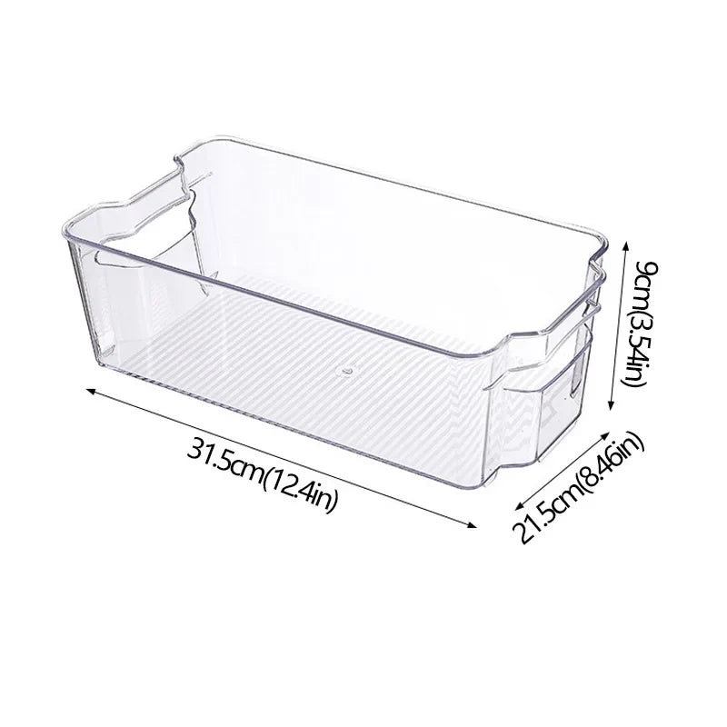 Stackable Pantry Bin, Reusable Rectangular Plastic Refrigerator Organizer with Multiple Space-Saving Sizes - product view 5