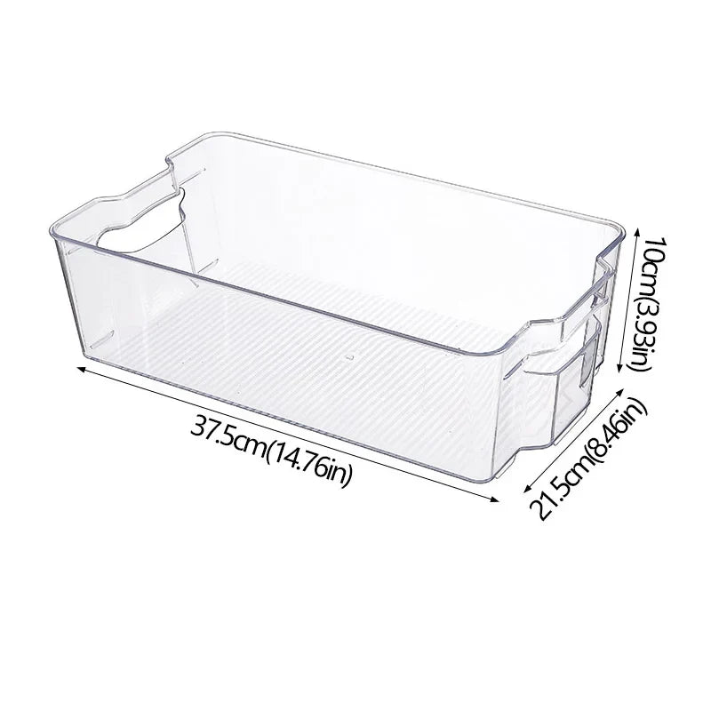 Stackable Pantry Bin, Reusable Rectangular Plastic Refrigerator Organizer with Multiple Space-Saving Sizes - product view 6