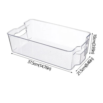 Stackable Pantry Bin, Reusable Rectangular Plastic Refrigerator Organizer with Multiple Space-Saving Sizes - product view 6