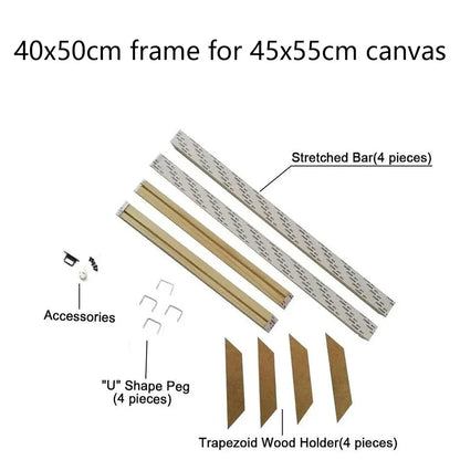 Modern Wood Photo Frame, Rectangular Wall Frame for Canvas, Paintings and Diamond Art, 20x30cm to 70x140cm Sizes - product view 6