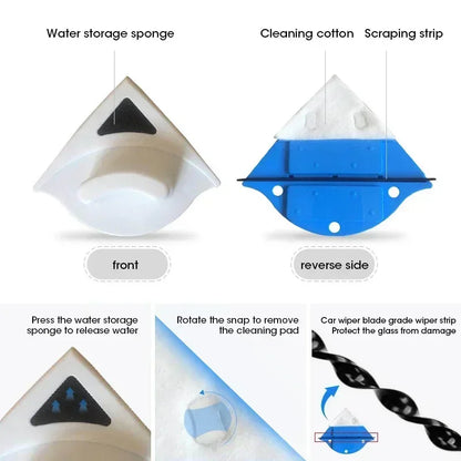 Magnetic Window Cleaner, Double-Sided Glass Wiper with 2.5m Safety Rope for 3–8mm Home and Office Windows - product view 3
