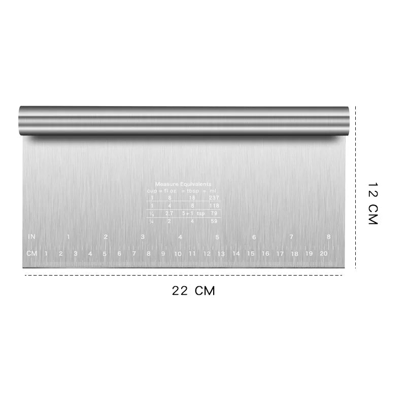 Stainless Dough Scraper and Pastry Cutter with Measuring Scale, Cake Decorating Tool, 15–25 cm Options - product view 4