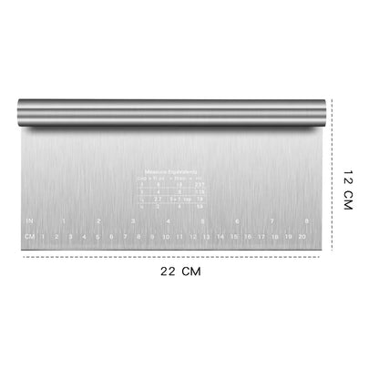 Stainless Dough Scraper and Pastry Cutter with Measuring Scale, Cake Decorating Tool, 15–25 cm Options - product view 4
