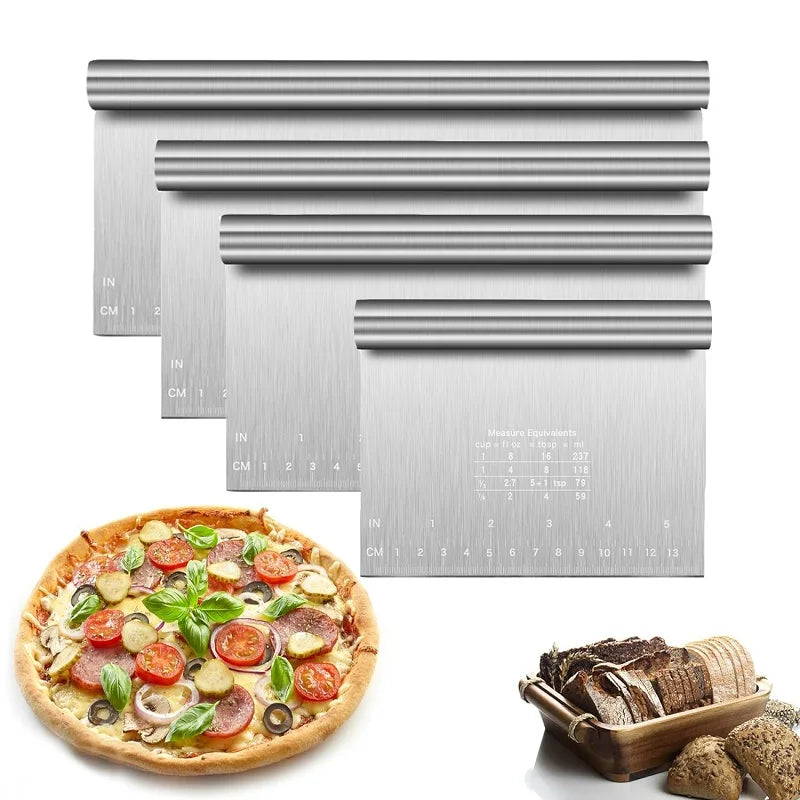 Stainless Dough Scraper and Pastry Cutter with Measuring Scale, Cake Decorating Tool, 15–25 cm Options - product view 5