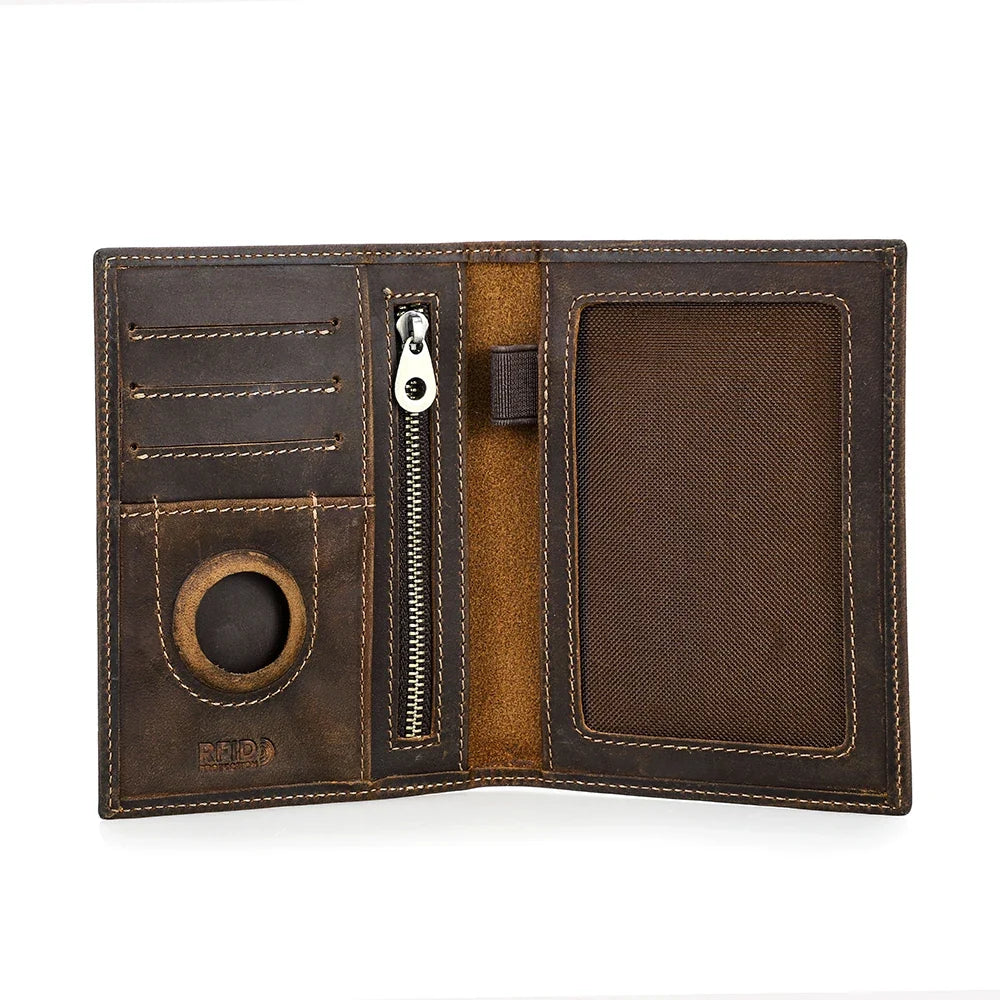 Passport Holder Travel Wallet, Solid Design in Coffee, Brown, Red, Gray, Green and Blue Color Options - product view 1