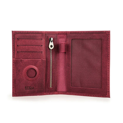 Passport Holder Travel Wallet, Solid Design in Coffee, Brown, Red, Gray, Green and Blue Color Options - product view 3