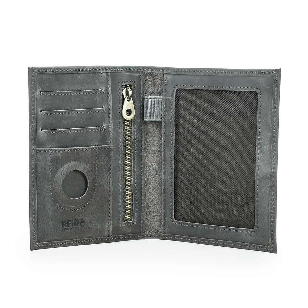Passport Holder Travel Wallet, Solid Design in Coffee, Brown, Red, Gray, Green and Blue Color Options - product view 4