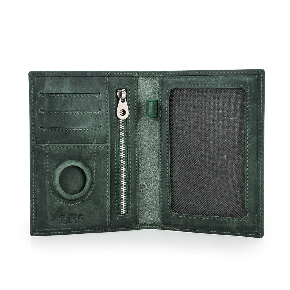Passport Holder Travel Wallet, Solid Design in Coffee, Brown, Red, Gray, Green and Blue Color Options - product view 5