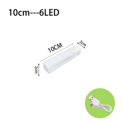Wireless LED Cabinet Light, Rechargeable Type-C Motion Sensor Night Light, 10–50CM Options for Wardrobe, Kitchen and Stairs - product view 3