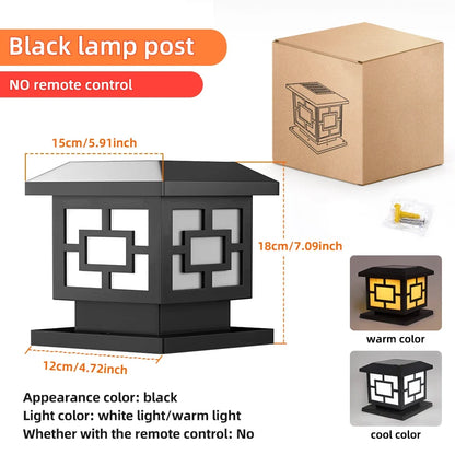 Solar Post Cap Light, LED, Warm or Cool White, Automatic Dusk Lighting, 2400 mAh Battery for Fence, Patio and Garden - product view 2