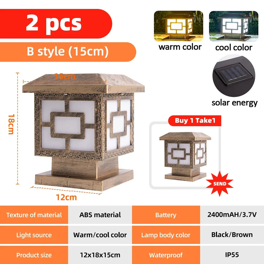 Solar Post Cap Light, LED, Warm or Cool White, Automatic Dusk Lighting, 2400 mAh Battery for Fence, Patio and Garden - product view 4