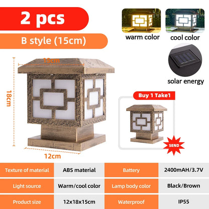 Solar Post Cap Light, LED, Warm or Cool White, Automatic Dusk Lighting, 2400 mAh Battery for Fence, Patio and Garden - product view 4