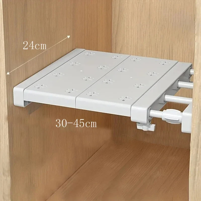 Expandable Closet Shelf Divider, Punch-Free Pull-Out Plastic Wardrobe Organizer, 30–45 cm to 48–80 cm for Clothing Storage - product view 1