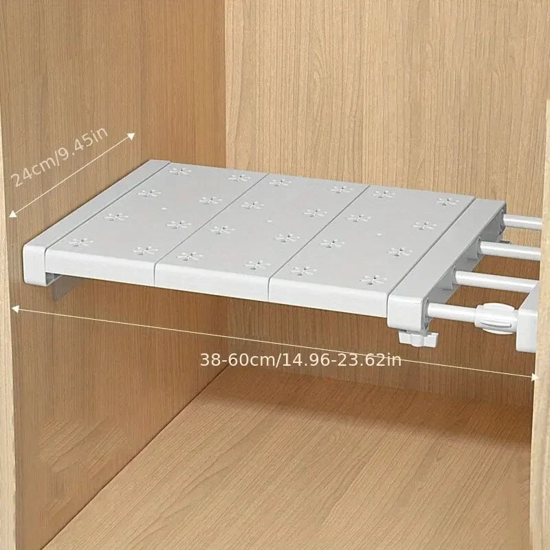 Expandable Closet Shelf Divider, Punch-Free Pull-Out Plastic Wardrobe Organizer, 30–45 cm to 48–80 cm for Clothing Storage - product view 3