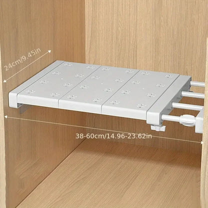 Expandable Closet Shelf Divider, Punch-Free Pull-Out Plastic Wardrobe Organizer, 30–45 cm to 48–80 cm for Clothing Storage - product view 3