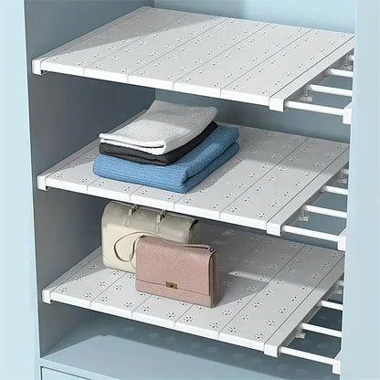 Expandable Closet Shelf Divider, Punch-Free Pull-Out Plastic Wardrobe Organizer, 30–45 cm to 48–80 cm for Clothing Storage - product view 4