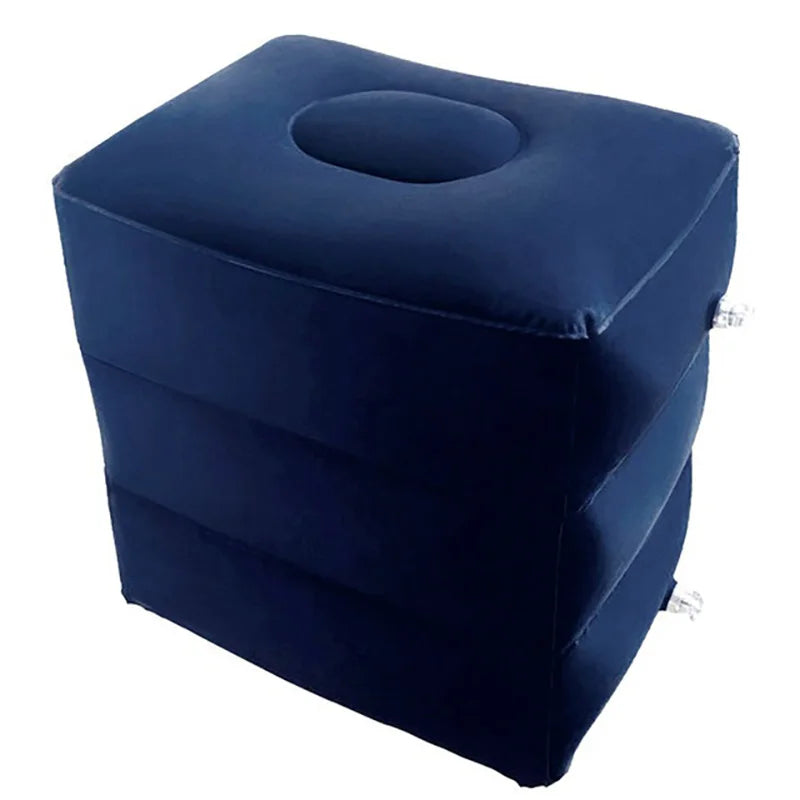 Inflatable Travel Foot Rest Pillow, PVC Rectangle Foot Pad for Airplane, Car and Bus Trips - product view 1