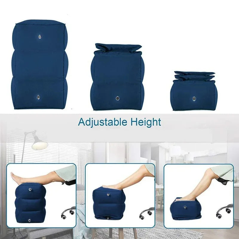Inflatable Travel Foot Rest Pillow, PVC Rectangle Foot Pad for Airplane, Car and Bus Trips - product view 5