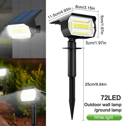 Solar Landscape Spotlight, 72 LED Outdoor Garden Light, 3 Brightness Modes, ABS Body for Yard and Path Lighting - product view 1
