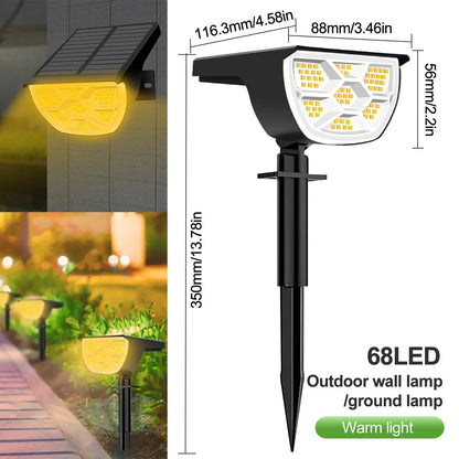 Solar Landscape Spotlight, 72 LED Outdoor Garden Light, 3 Brightness Modes, ABS Body for Yard and Path Lighting - product view 5