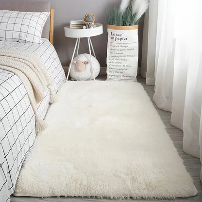 Modern Solid Area Rug, 100% Polyester Machine-Made Carpet with PVC Backing for Bedroom and Decorative Home Use - product view 2