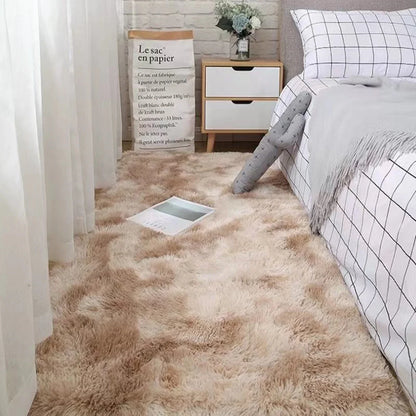 Modern Solid Area Rug, 100% Polyester Machine-Made Carpet with PVC Backing for Bedroom and Decorative Home Use - product view 3