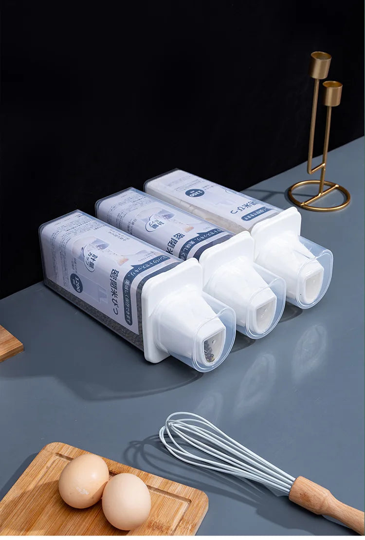 Sealed Food Storage Container, Plastic Grain and Rice Keeper with 1.2L Capacity, Compact Design and 870ML Option - product view 6