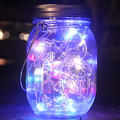 Solar Mason Jar Lantern, Dimmable LED Bulbs, Hanging Garden Light with 20 or 30 LEDs for Outdoor Decor - product view 3