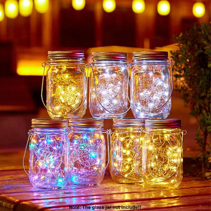 Solar Mason Jar Lantern, Dimmable LED Bulbs, Hanging Garden Light with 20 or 30 LEDs for Outdoor Decor - product view 4