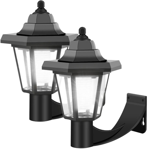 Solar Wall Lights, 2-Piece ABS Outdoor Garden Lamps with Automatic Dusk Lighting, 6–8 Hour Runtime and IP44 Design - product view 1