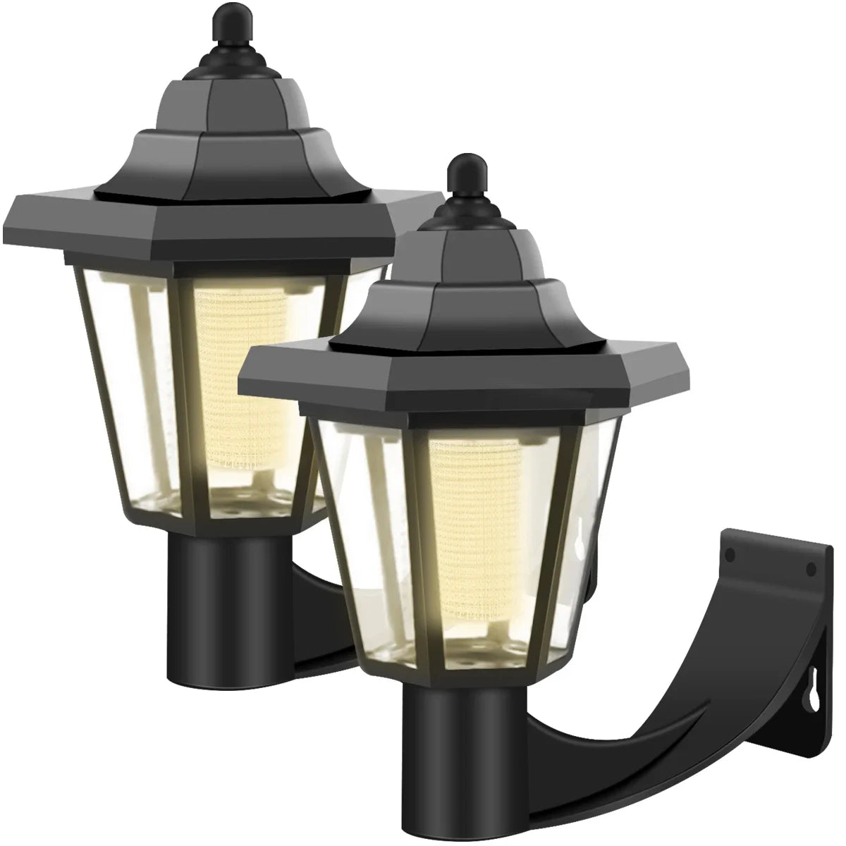 Solar Wall Lights, 2-Piece ABS Outdoor Garden Lamps with Automatic Dusk Lighting, 6–8 Hour Runtime and IP44 Design - product view 5