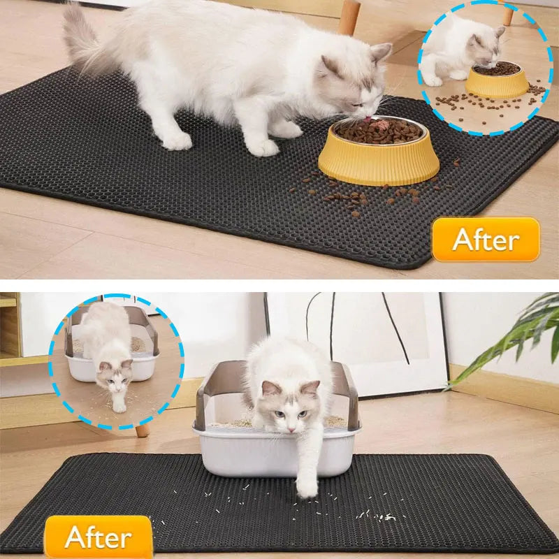 Double-Layer Cat Litter Mat, Waterproof EVA Litter-Trapping Pad for Litter Boxes, 30x30 to 60x90 cm, 6 Sizes - product view 5