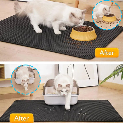 Double-Layer Cat Litter Mat, Waterproof EVA Litter-Trapping Pad for Litter Boxes, 30x30 to 60x90 cm, 6 Sizes - product view 5