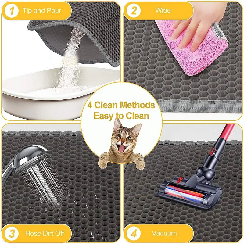 Double-Layer Cat Litter Mat, Waterproof EVA Litter-Trapping Pad for Litter Boxes, 30x30 to 60x90 cm, 6 Sizes - product view 6