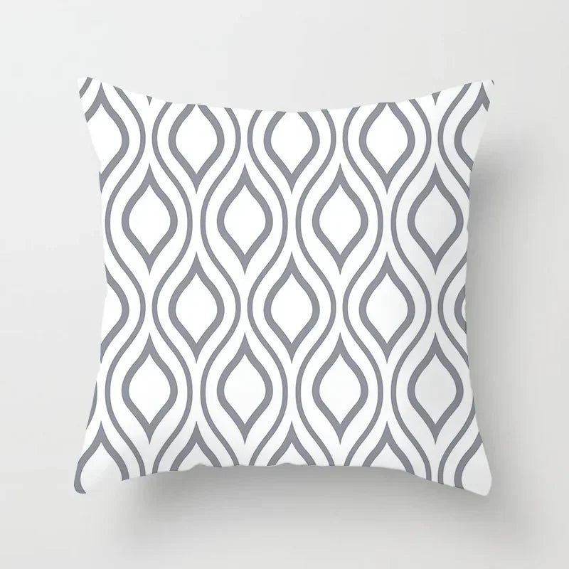 Geometric Outdoor Patio Cushion Cover, Woven Polyester Pillowcase, Square Decorative Cover in Multiple Sizes - product view 5
