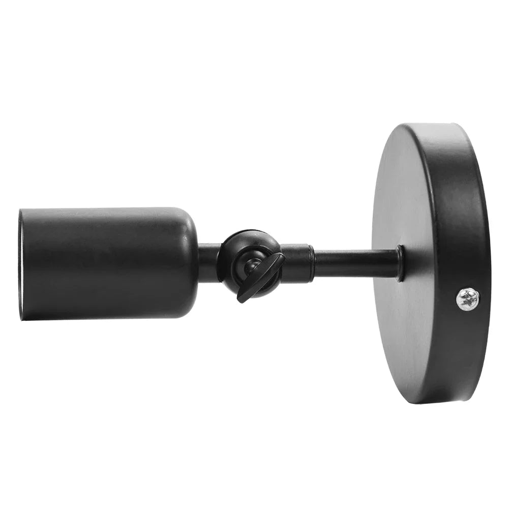 Retro E27 Wall Sconce, Iron Lamp Holder, 90–260V, Assembly Required, Black or Brown for Bedroom, Corridor and Café - product view 4