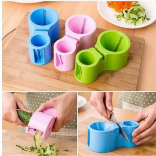 Dual-Head Vegetable Spiralizer Cutter, Zucchini Noodle Slicer with Built-In Knife Sharpener, Plastic Kitchen Tool - product view 1