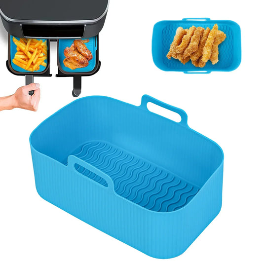 Silicone Air Fryer Liner for Double-Basket Air Fryers, Reusable 19.5 x 12.5 x 7 cm Basket for Baking and Roasting - product view 1
